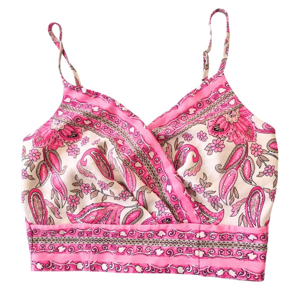 Magnolia Pink Paisley Crop Cami Top